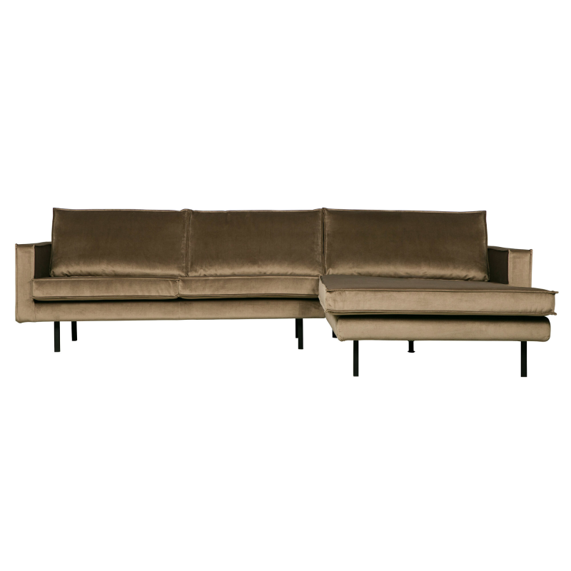 Rodeo Chaiselong Højrevendt Velour Taupe