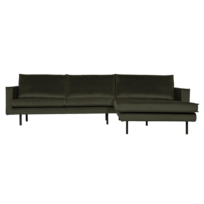Rodeo Chaiselong Højrevendt Velour Dark Green