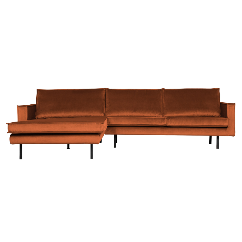 Rodeo Chaiselong Venstrevendt Velour Rust
