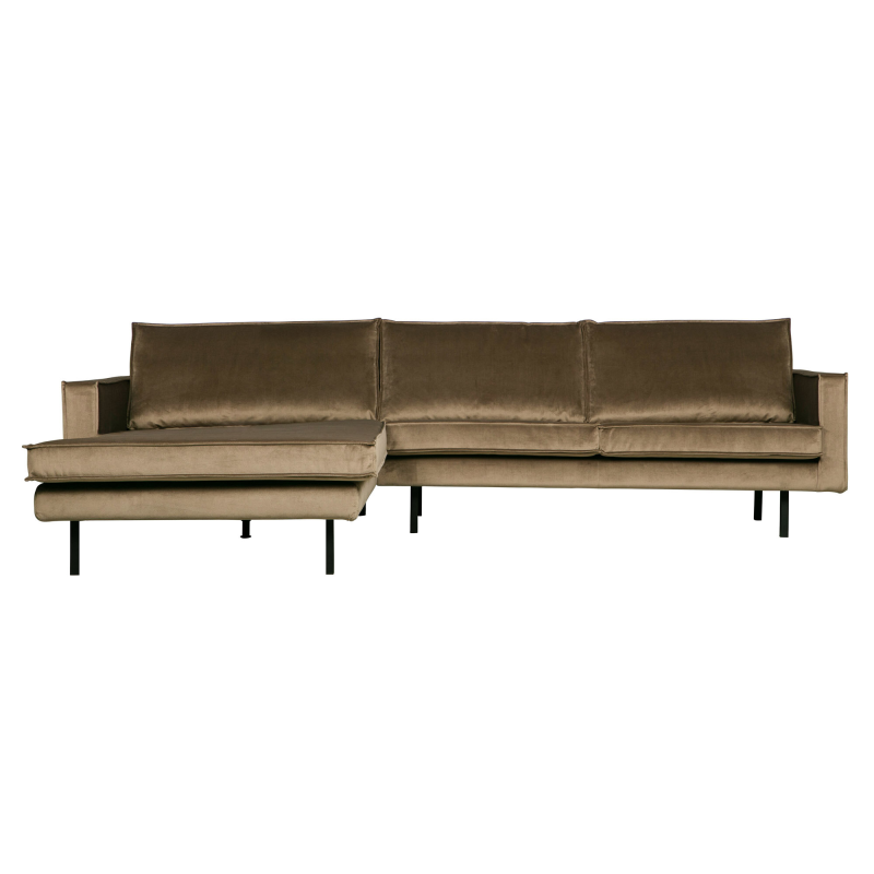 Rodeo Chaiselong Venstrevendt Velour Taupe