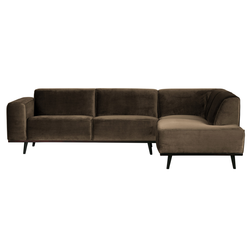 Statement Hjørnesofa Højrevendt Velour Taupe