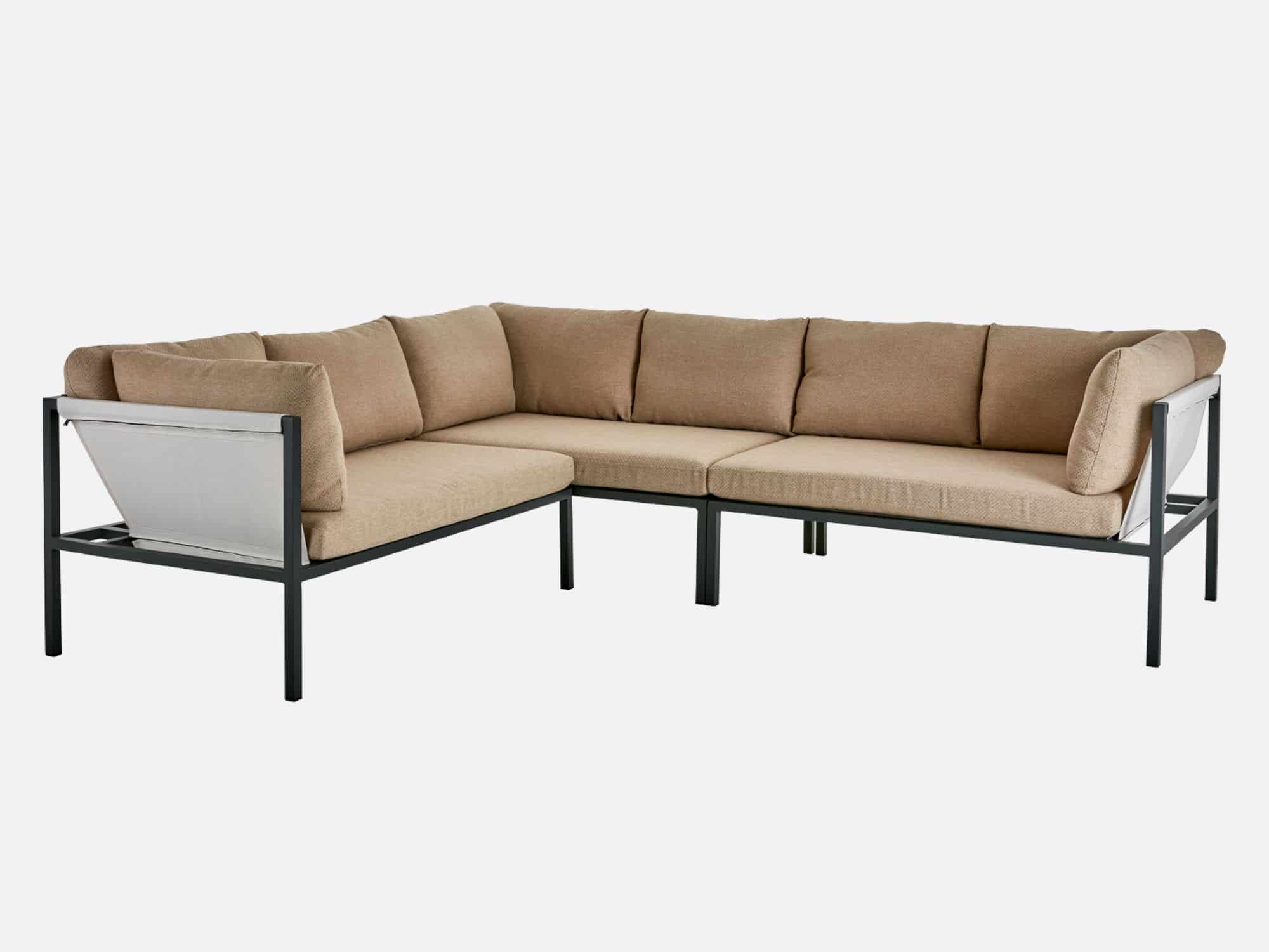 Moderne Hjørnesofa Allien - Smart havemøbel i antracit