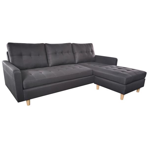 Homeville Leeds Sofa - Elegant Sort Hjørnesofa til Stuen