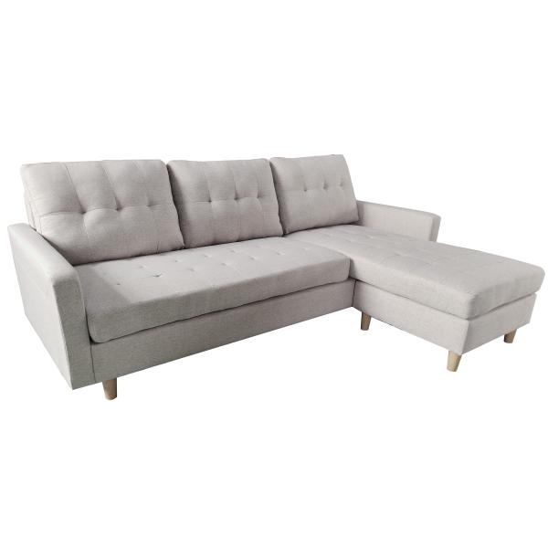 Homeville Leeds Sofa i Lysegrå - Højre/Venstrevendt