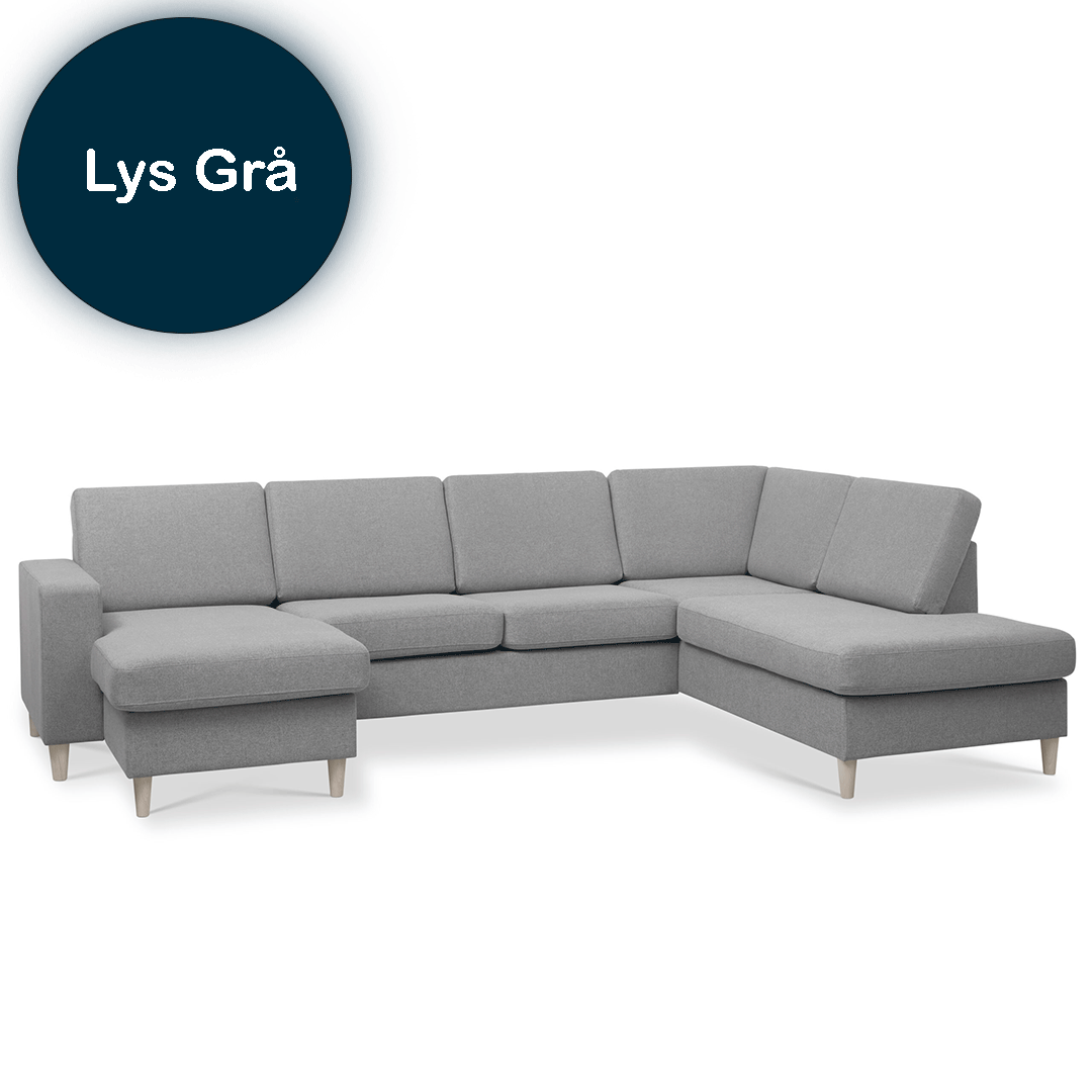Pan Sofa Venstrevendt i Lys Grå - Skandinavisk Design