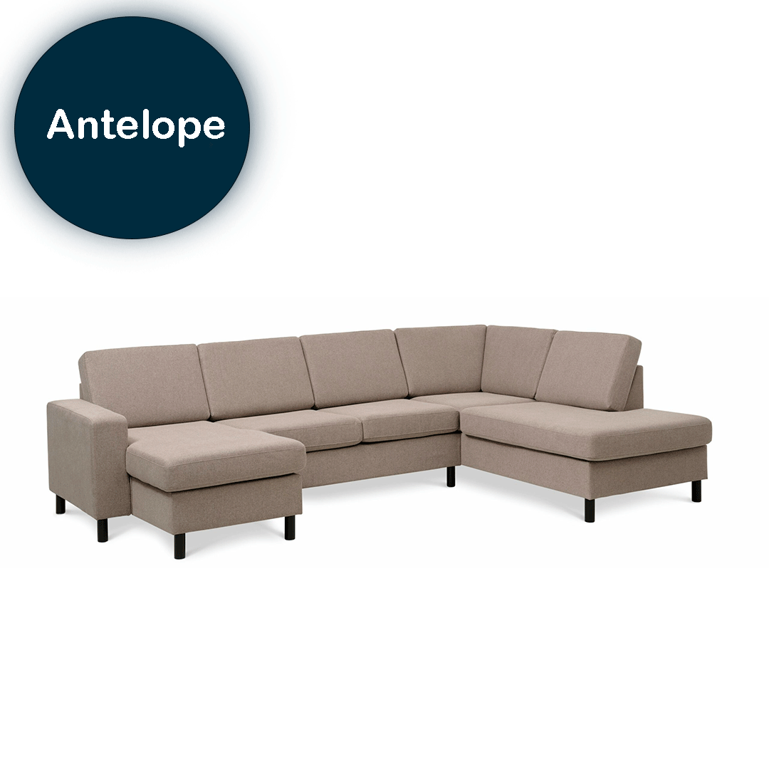 Pan Sofa Venstrevendt Antelope – Skandinavisk U-sofa til hjemmet