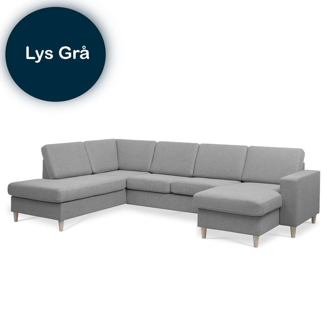 Pan Sofa Højrevendt i Lys Grå - Skandinavisk Design til Stuen