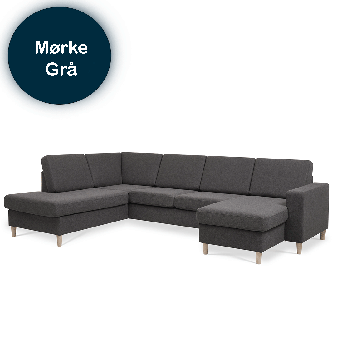 Pan Sofa Højrevendt Mørkegrå - Skandinavisk Design til Familier