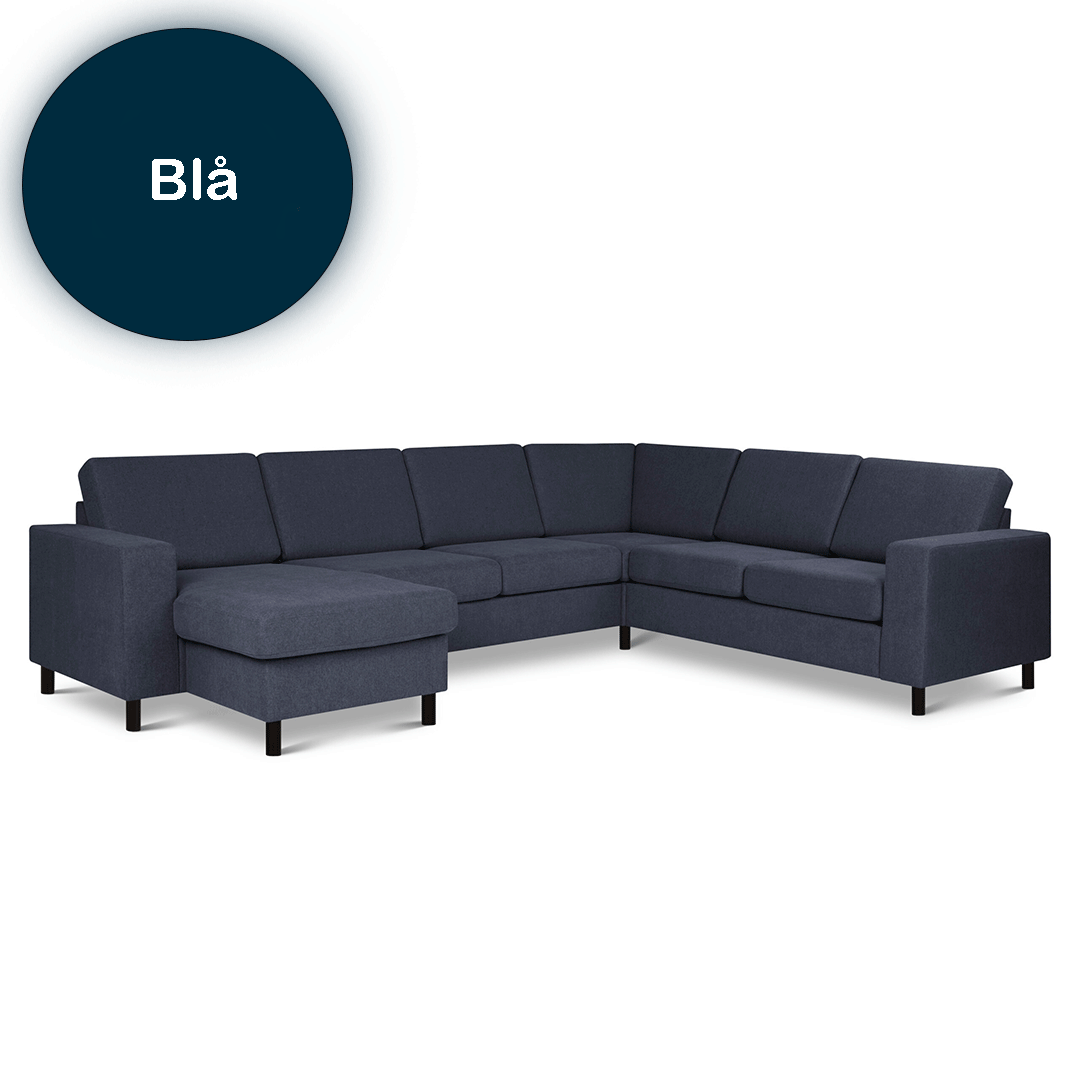 Pan Sofa - Vendbar U-sofa i Blå til Hele Familien