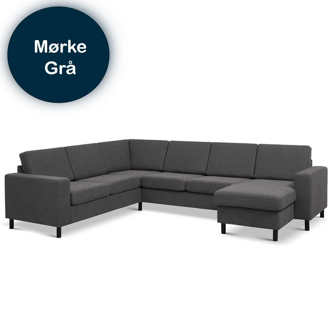 Pan Sofa Vendbar Mørkegrå - U-sofa til hele familien