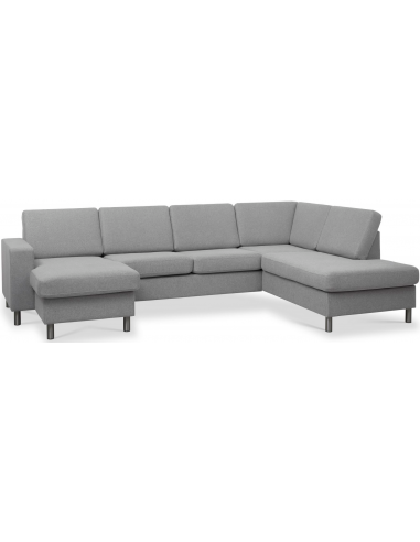 Moderne U-sofa i grå polyester - Stilfuld komfort til hjemmet!
