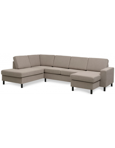 Moderne U-sofa i Sort og Lysebrun – Fantastisk Tilbud!
