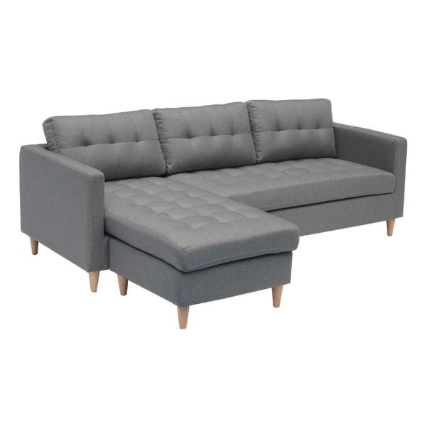 Homeville Pavia Højre Venstrevendt Stof Grå 215x80x80cm