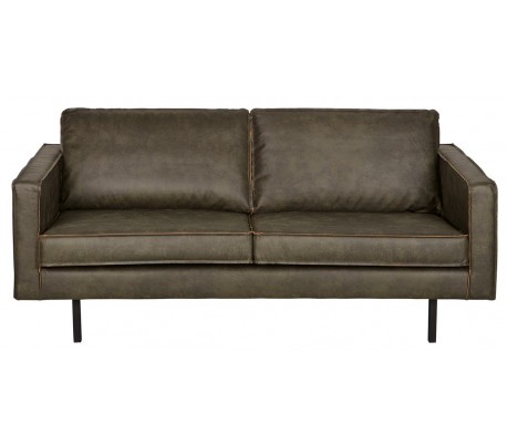 Moderne 2,5-personers sofa i vintage armygrønt læder
