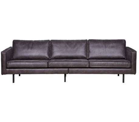 Rodeo 3-personers Sofa i Vintage Sort Læder – Elegance til Stuen