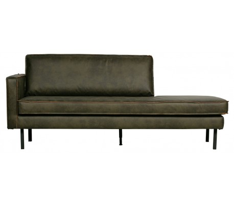Stilfuld Rodeo Daybed Sofa i Vintage Armygrøn Læder