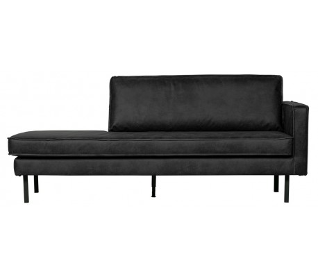 Rodeo Daybed Sofa i Vintage Sort Læder – Stilfuld Elegance