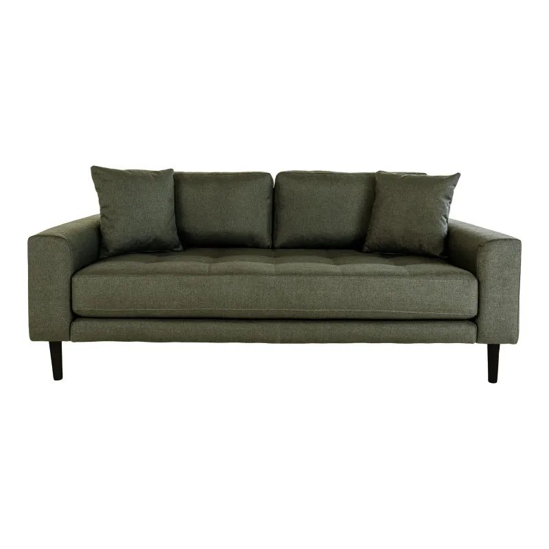 Olivengrøn Sofa med Puder - Lido 2,5 Pers.