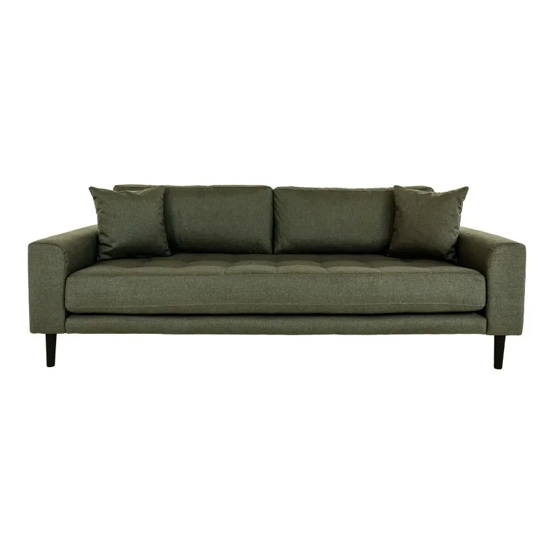 Olivengrøn Sofa med Puder - HN1020, 3-personers