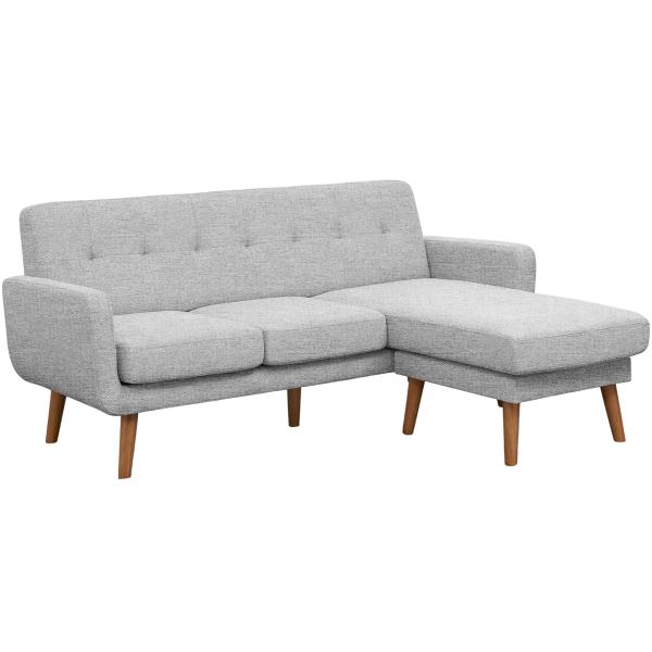 Homeville Ystad Højre Venstrevendt Stof Lysegrå 199x150x57cm