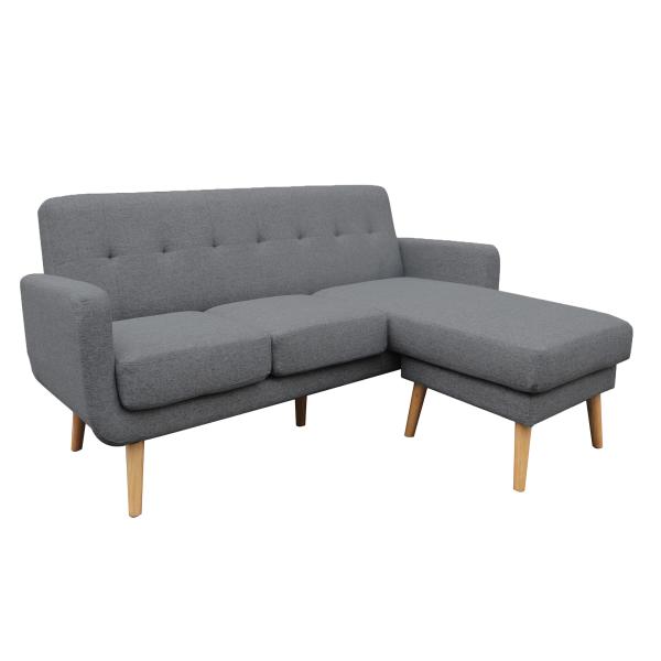 Homeville Ystad Mørkegrå Sofa med Chaiselong - Tilbud!