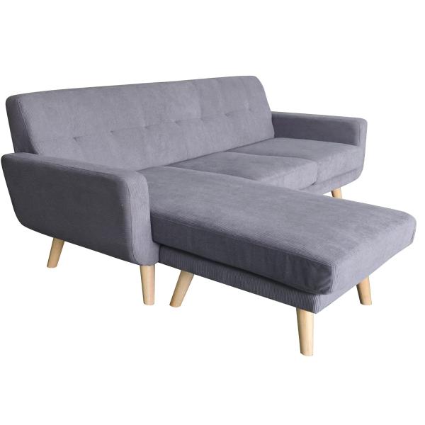 Homeville Ystad Fløjl Sofa Mørkegrå – Højre/Venstre Vendt